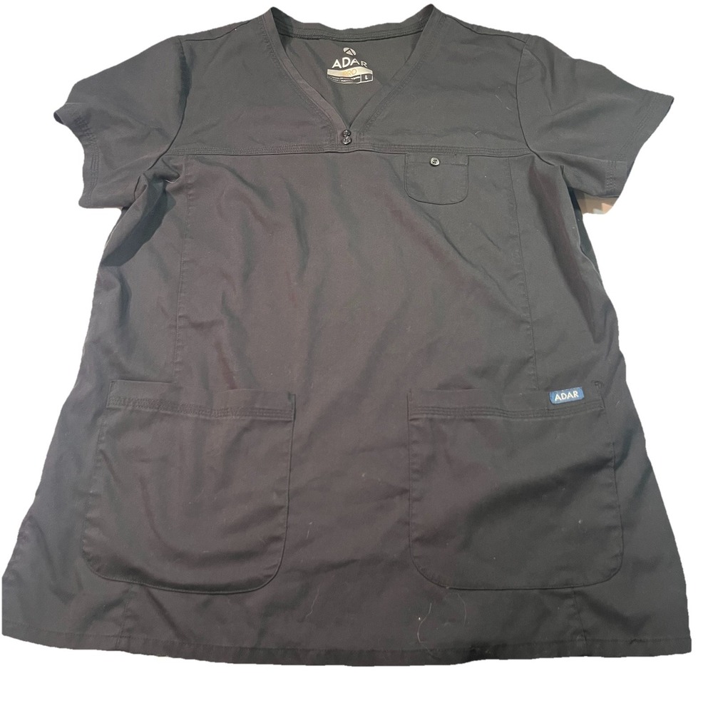 Adar Pro Black Size Large Tailored Fit‎ Style P9400 Scrub Shirt EUC